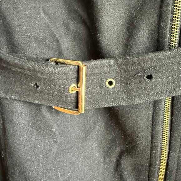 Michael Kors Black Full Zip Wool Blend Pea Coat with Belt Size 4 Classic Preppy - Picture 10 of 16